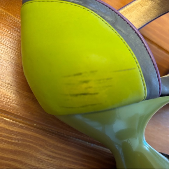 John Fluevog Women's Lime and Gray Heels, 10.5 - Picture 6 of 10